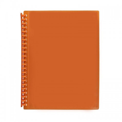 Marbig Clearview Refillable Display Book 20 Pocket Translucent Orange