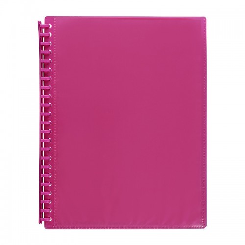 Marbig Clearview Refillable Display Book 20 Pocket Translucent Pink