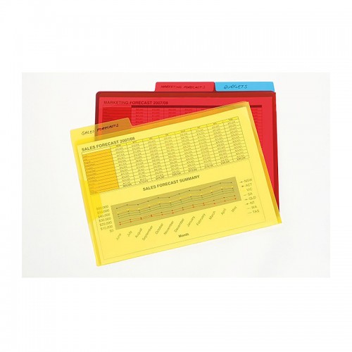 Marbig Letter File A4 Secure Flap And Tab - Pack of 3