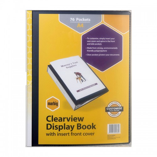 Marbig Clearview Non-Refillable Display Book 100 Pocket Black