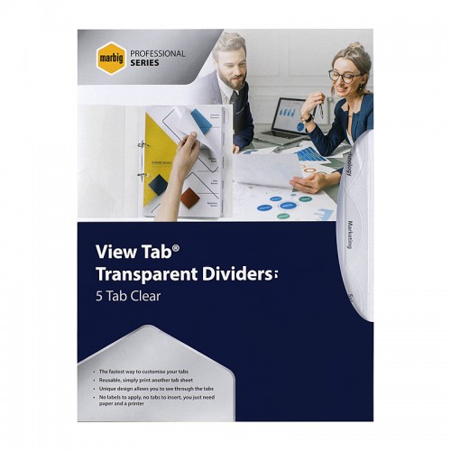 Marbig Pro Indices & Dividers 5 Tab PP A4 Clear