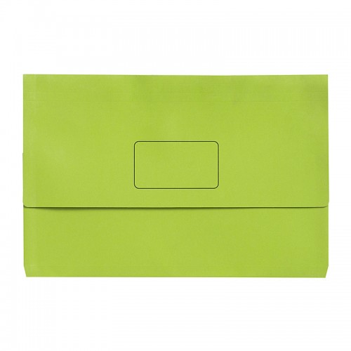 Marbig Slimpick Foolscap Document Wallet Bright Green - Pack of 10