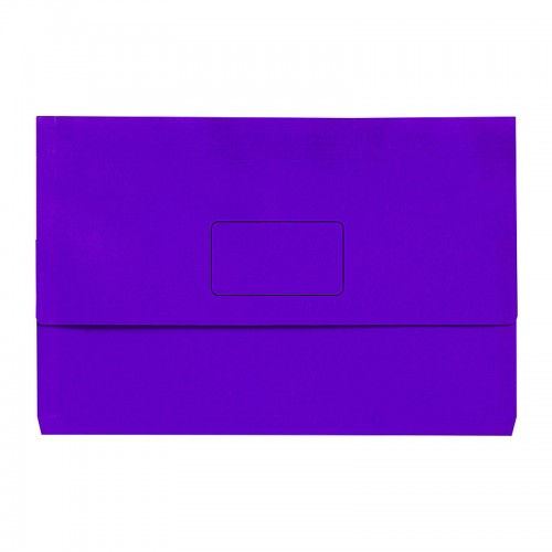 Marbig Slimpick Foolscap Document Wallet Bright Purple - Pack of 10