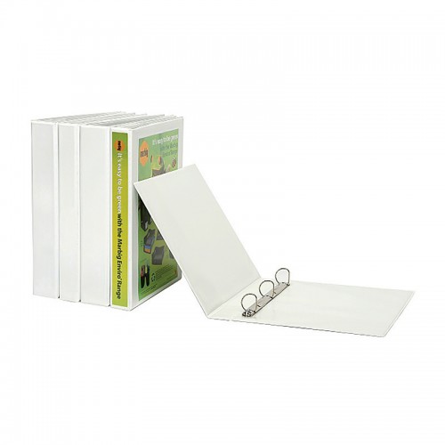 Marbig Clearview Insert Binder A4 65mm 4D Rings White