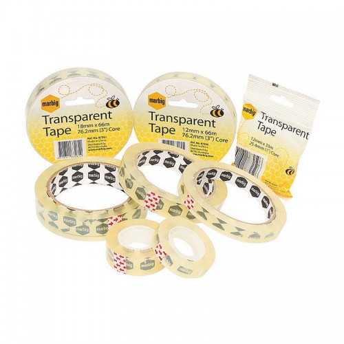 Marbig Tape Office 18mm x 33M (25.4mm Core) Transparent