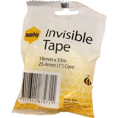 Marbig Tape Invoice 18mm x 33m (25.4mm Core)