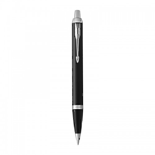 Parker IM Black Chrome Trim Ballpoint Pen Medium Blue