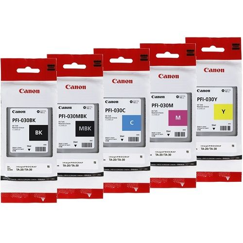 5 Pack Canon PFI-030 Genuine Ink Cartridges