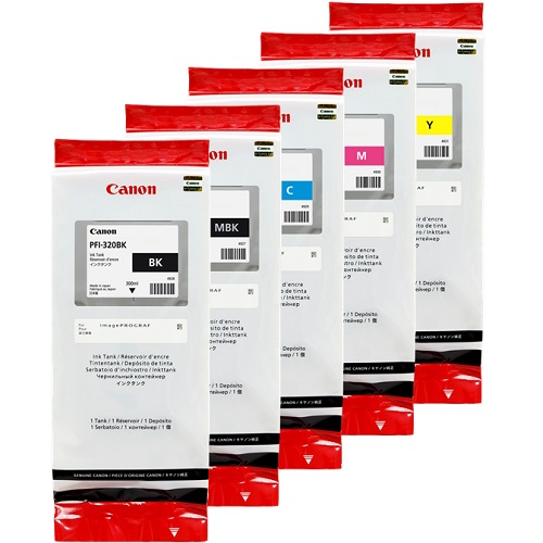 5 Pack Canon PFI-320 Genuine Ink Cartridges