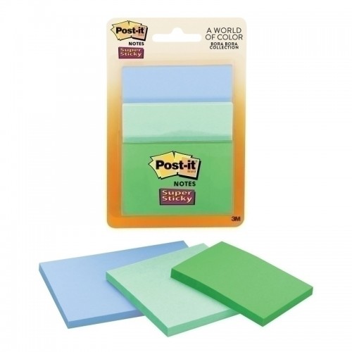 Post-It Super Sticky Notes Bora Bora 76 x 76mm 3-Pack - Box of 6