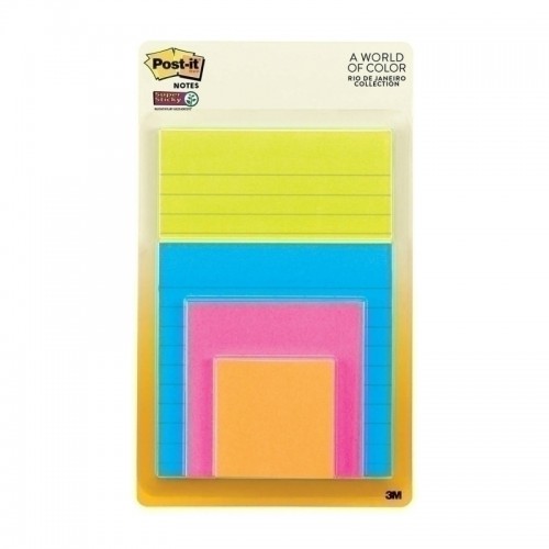 Post-It Super Sticky Notes Rio De Janeiro Assorted Sizes - Box of 6