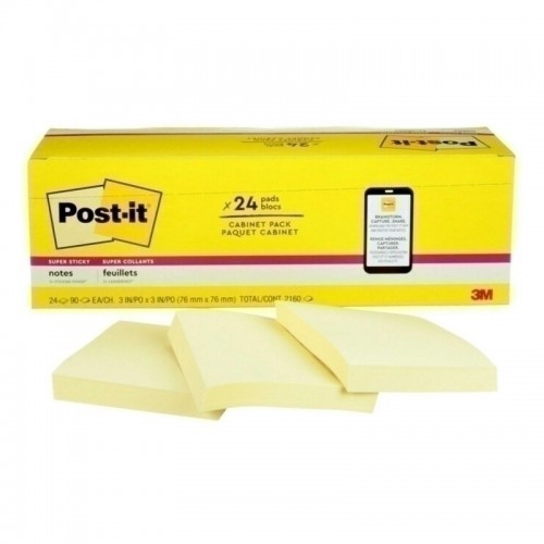 Post-It 654-24SSCP Super Sticky Notes - Pack of 24