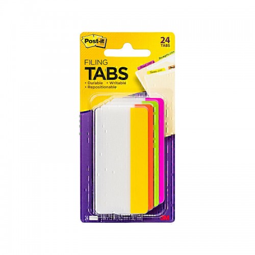 Post-It 686-PLOY3IN Filing Tabs - Pink Green Orange Yellow 75 x 38mm - Pack of 144