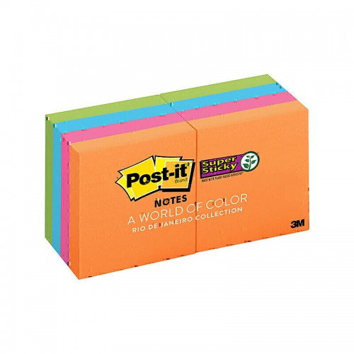 Post-It Super Sticky Notes Rio De Janeiro 48 x 48mm 8-Pack