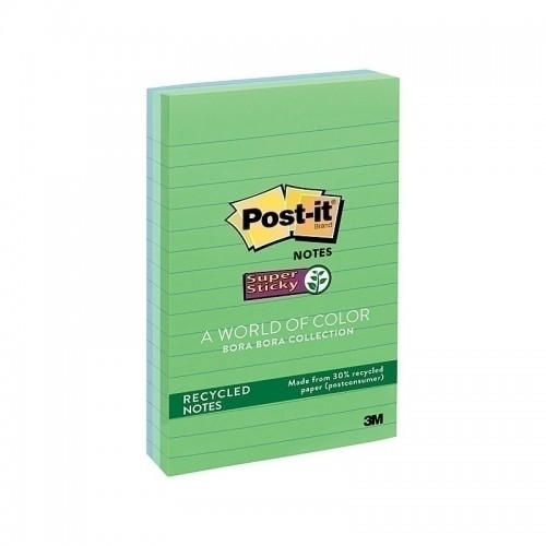 Post-It Lined Super Sticky Notes Bora Bora 101 x 152mm 3-Pack