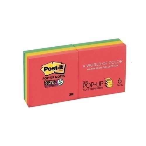 Post-It Super Sticky Pop-up Notes Marrakesh 76 x 76mm 6-Pack