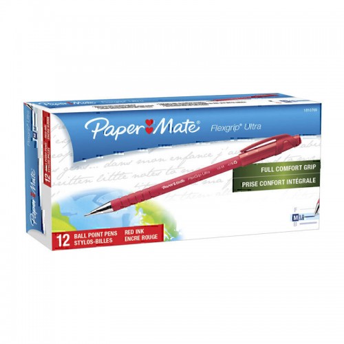 Paper Mate FlexGrip Ballpen 1.0mm Red - Box of 12