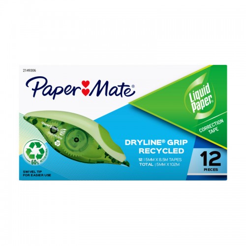 Paper Mate Liquid Paper Dryline Grip Ctn12