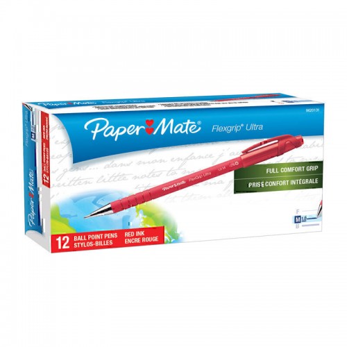 Paper Mate Flex Grip Ballpen 1.0mm Red - Box of 12