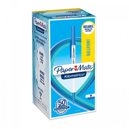 Paper Mate Kilometrico Ball Pen Blue - Box of 50