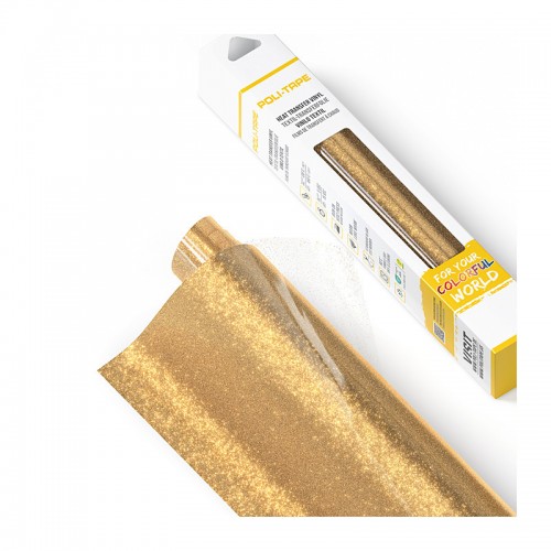 Poli-Tape Poli-Flex Pearl Glitter 305mm Light Gold Heat Transfer Vinyl