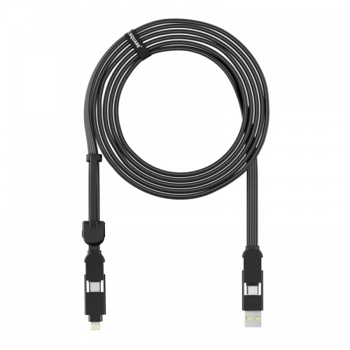RollingSquare inCharge XL 3m Six-in-One Charging Cable - Black