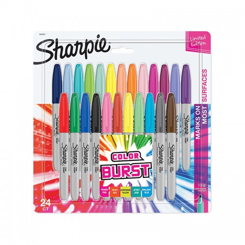 Sharpie Fine Point Permanent Marker Colour Burst - Pack of 24 - Box of 2