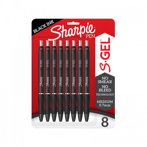 Sharpie Retractable Pen 0.7 Black - Pack of 8