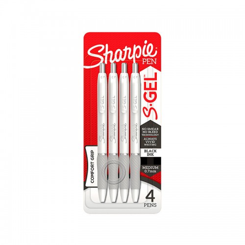 Sharpie Gel White/Black - Pack of 4 - Box of 6