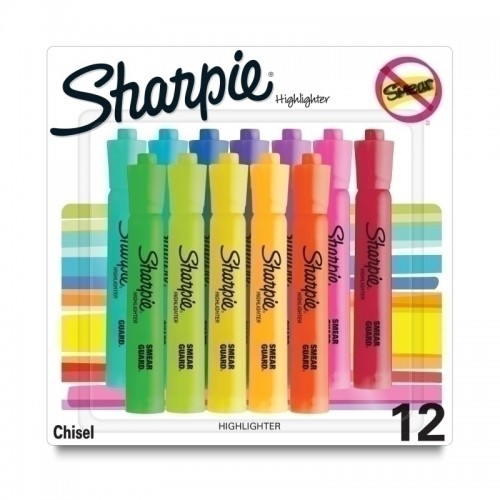 Sharpie Highlighter Tank Yellow - Pack of 12 - Box of 3