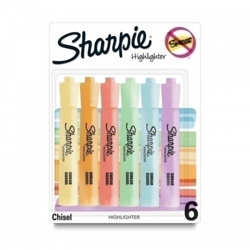 Sharpie Highlighter Tank Assorted Pastel Colours - Pack of 12 - Box of 3