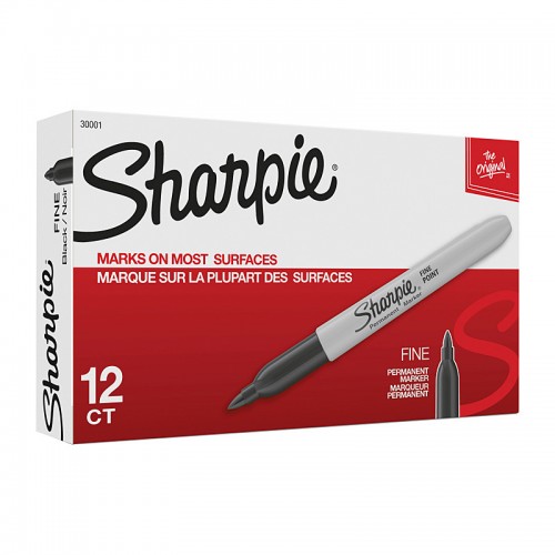 Sharpie Permanent Marker Fine Point Black NP - Box of 12