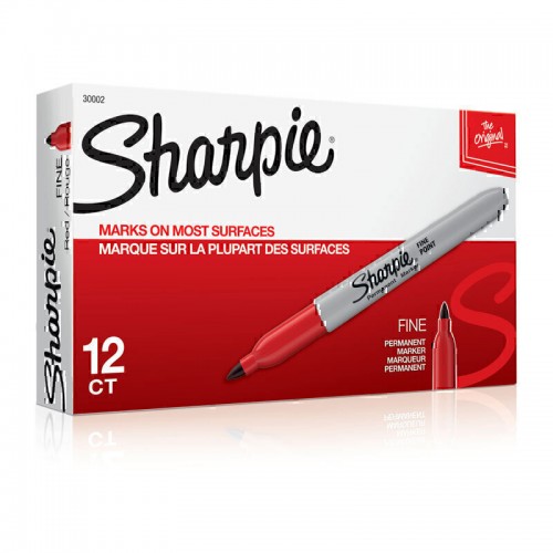 Sharpie Fine Point Permanent Marker Red - Box of 12