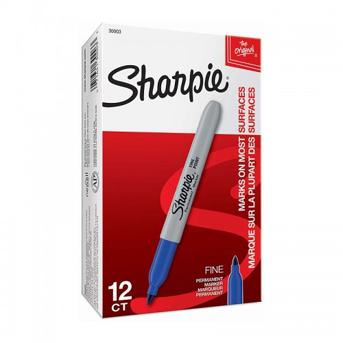 Sharpie Permanent Marker Fine Point Blue NP - Box of 12