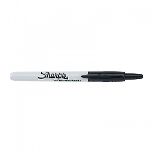 Sharpie Retractable Fine Point Permanent Marker Black - Box of 12