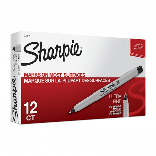 Sharpie Permanent Marker Ultra Fine Point Black NP - Box of 12