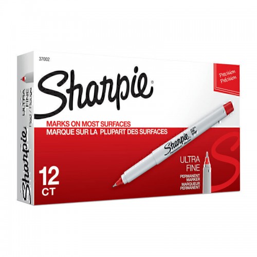 Sharpie Ultra Fine Point Permanent Marker Red - Box of 12