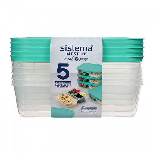 Sistema 1.9L Meal NEST IT Containers - Pack of 5