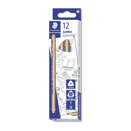 Staedtler Natural Jumbo Triangular 2B Pencil - Box of 12