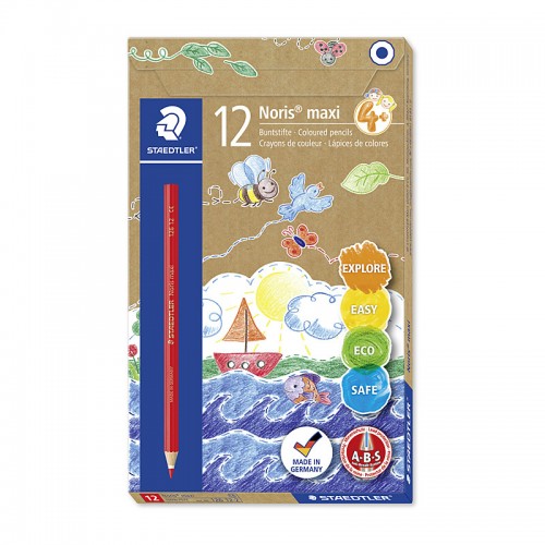 Staedtler Noris Club MAXI Learner Colour Pencil - Pack of 12 - Red