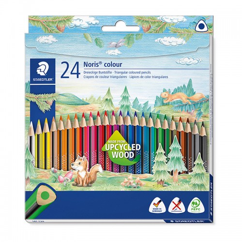 Staedtler Noris Colour Triangular Pencils - Box of 24 - Assorted Colours