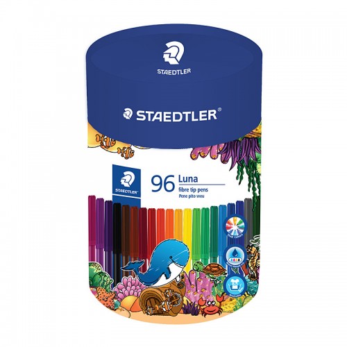 Staedtler Luna Felt Tip Pens Assorted Colours Tub of 96