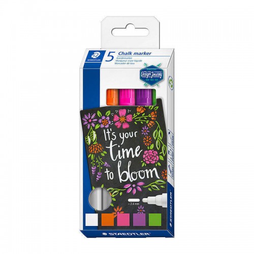 Staedtler Chalk Marker 344 Assorted Colours - Pack of 5