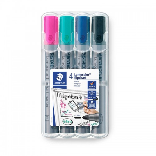 Staedtler Flipchart Markers 356 - Assorted Colours - Wallet of 4