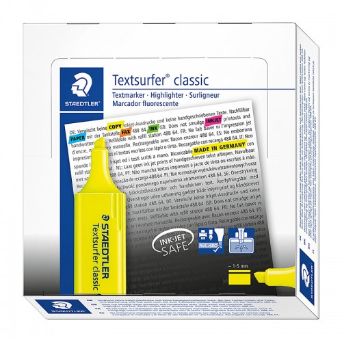 Staedtler Highlighter Textsurfer Yellow - Pack of 10