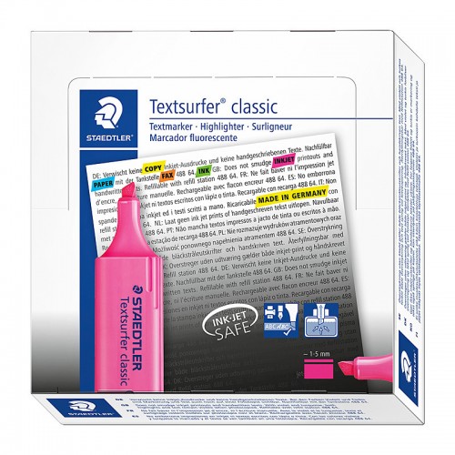 Staedtler Highlighter Textsurfer Pink - Pack of 10