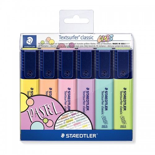 Staedtler Highlighter Textsurfer Pastel Assorted Colours - Wallet of 6