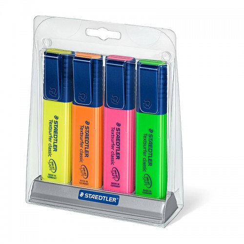 Staedtler Highlighter Textsurfer Assorted Colours - Stand of 4