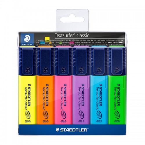 Staedtler Highlighter Textsurfer Assorted Colours - Pack of 6