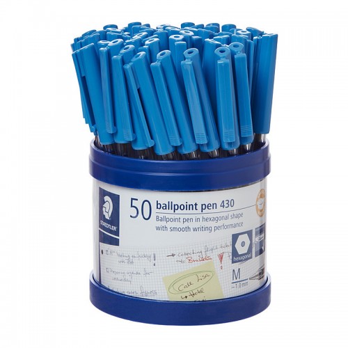 Staedtler Ballpoint Pens 430 Medium Blue - Cup of 50